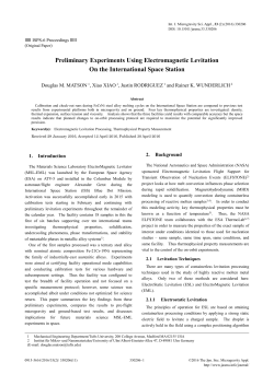 Preliminary Experiments Using Electromagnetic Levitation On the