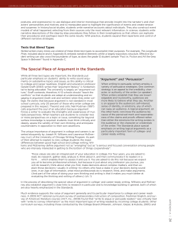 The Special Place of Argument