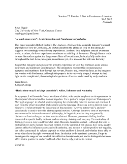 27. Positive Affect in Renaissance Literature