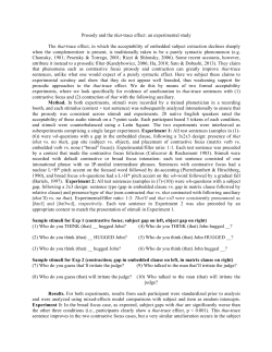 Prosody and the that-trace effect: an experimental study The that