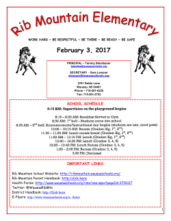 February 3, 2017 - Rib Mountain Elementary School