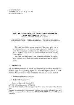 on the intermediate value theorem over a non