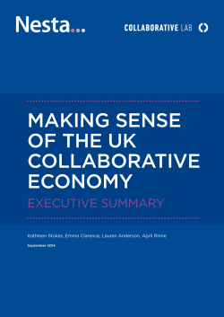 MAKING SENSE OF THE UK COLLABORATIVE ECONOMY