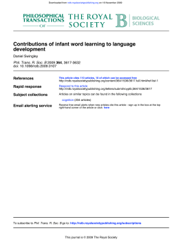 development Contributions of infant word learning to