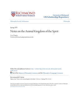 Notes on the Animal Kingdom of the Spirit