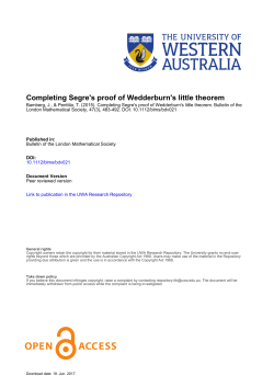 Completing Segre`s proof of Wedderburn`s little theorem