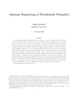 Optimal Sequencing of Presidential Primaries
