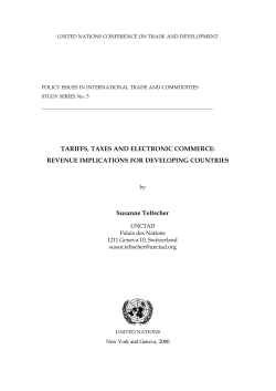 TARIFFS, TAXES AND ELECTRONIC COMMERCE: REVENUE