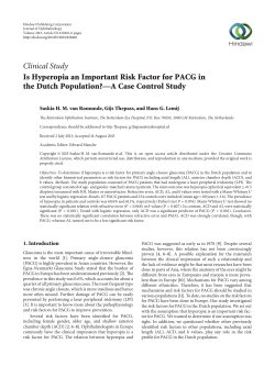 Is Hyperopia an Important Risk Factor for PACG in the Dutch