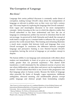 The Corruption of Language