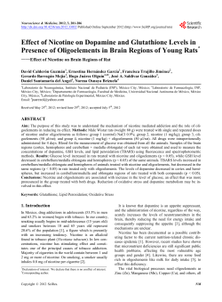 Effect of Nicotine on Dopamine and Glutathione Levels in Presence
