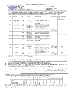 Eligibility Criteria and other details (Advertisement)