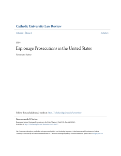 Espionage Prosecutions in the United States