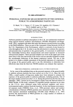 personal exposure measurements of the general public to