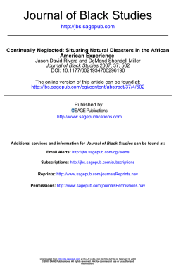 Continually Neglected: Situating Natural Disasters in the African
