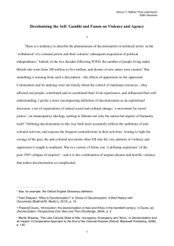Gandhi + Fanon essay