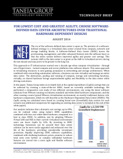 Software Defined Data Center Architectures