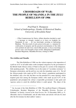 crossroads of war: the people of nkandla in the zulu rebellion of 1906