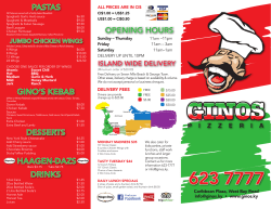 Menu - GINOS.ky