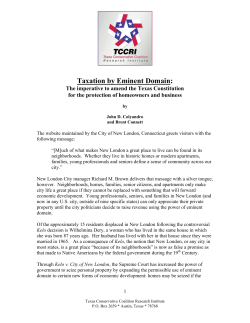 Taxation by Eminent Domain - Texas Conservative Coalition