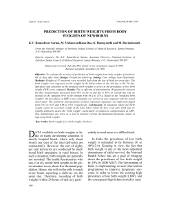 PREDICTION OF BIRTH WEIGHTS FROM BODY WEIGHTS OF