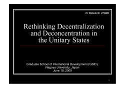 Rethinking Decentralization in the Unitary States
