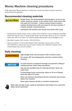 Money Machine Operator`s Guide