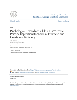 Psychological Research on Children as Witnesses