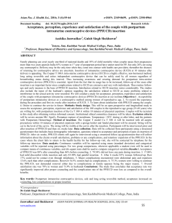 9.Acceptance, perception, experience and satisfaction of the couple