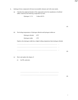 1. Hydrogen forms compounds with most non