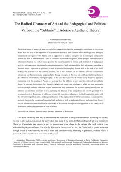 The Radical Character of Art and the Pedagogical and Political