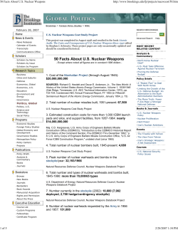 50 Facts About US Nuclear Weapons