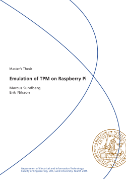 Emulation of TPM on Raspberry Pi