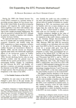 Did Expanding the EITC Promote Motherhood?