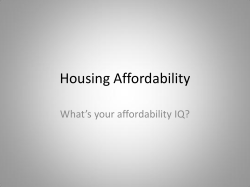 Housing Affordability - City of Virginia Beach