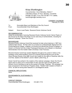 Honor Local Pastor, Reverend Doctor Ambrose