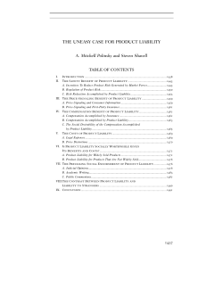 the uneasy case for product liability