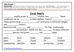 Coral Reefs - Teach Your Children Well
