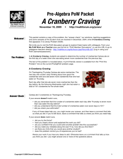 A Cranberry Craving - The Math Forum @ Drexel