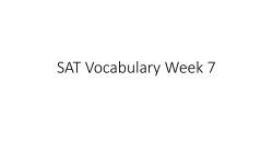 SAT Vocabulary Week 7