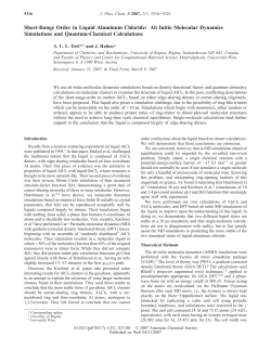 Short-Range Order in Liquid Aluminum Chloride: Ab Initio Molecular
