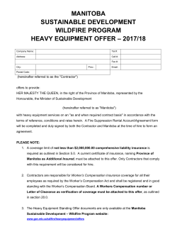MANITOBA SUSTAINABLE DEVELOPMENT WILDFIRE PROGRAM