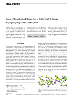 Design of Coordination Polymer Gels as Stable Catalytic