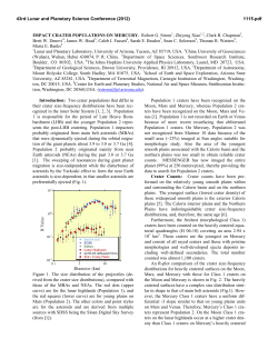 Impact Crater Populations on Mercury