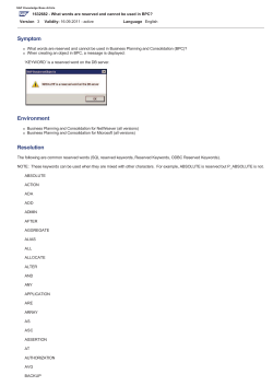 1632682 - What words are reserved and cannot be used in BPC