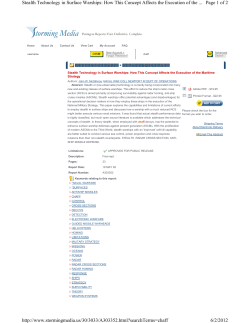 Page 1 of 2 Stealth Technology in Surface Warships: How This