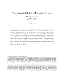 The Misguided Beliefs of Financial Advisors
