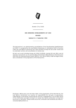Number 29 of 2010 DOG BREEDING ESTABLISHMENTS ACT 2010