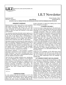 LILT Newsletter - Long Island Language Teachers, Inc.