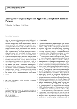 Autoregressive Logistic Regression Applied to Atmospheric